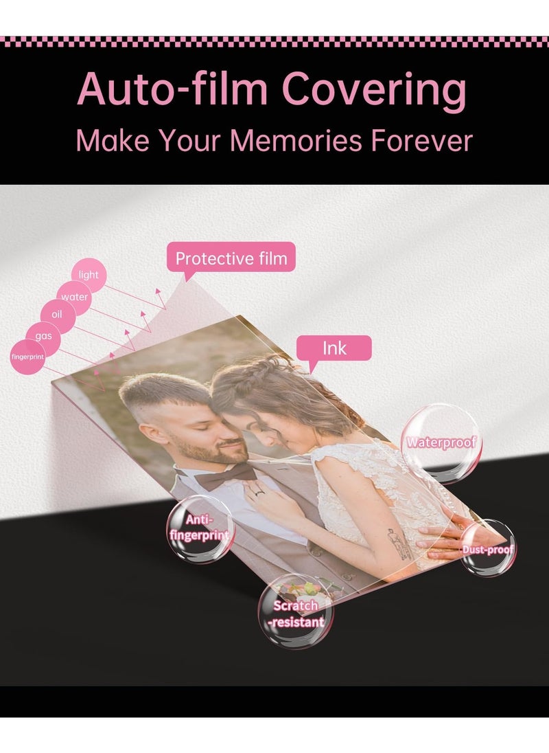 Smart Rahah HPRT CP2100 Portable Photo Printer,  High Resolution, Wireless Bluetooth & Auto-Lamination, Bluetooth Photo Printer, Scrapbook Instant prints3-Inch Prints for Travel, Pink  - Image 4
