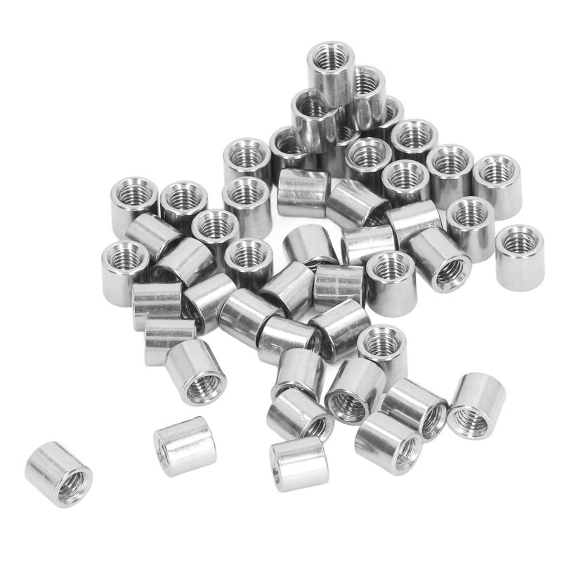 M5 Coupling Nut: 50Pcs 304 Stainless Steel Rustproof Durable - Firm Connection Easy Installation Threaded Rod Connector for Home Decoration Mechanical Maintenance - Image 2