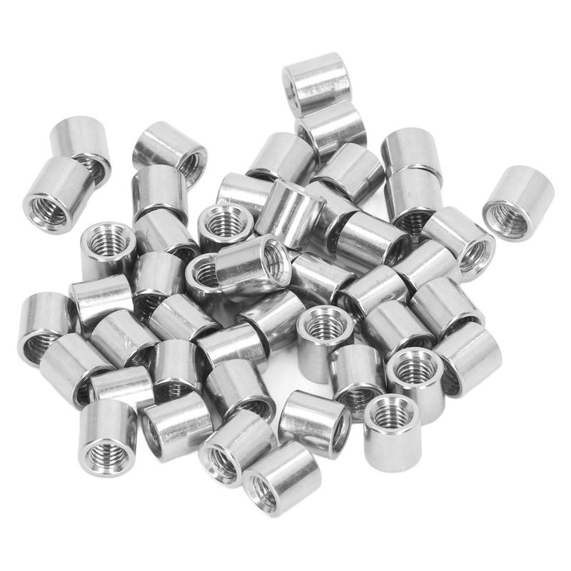 M5 Coupling Nut: 50Pcs 304 Stainless Steel Rustproof Durable - Firm Connection Easy Installation Threaded Rod Connector for Home Decoration Mechanical Maintenance - Image 1