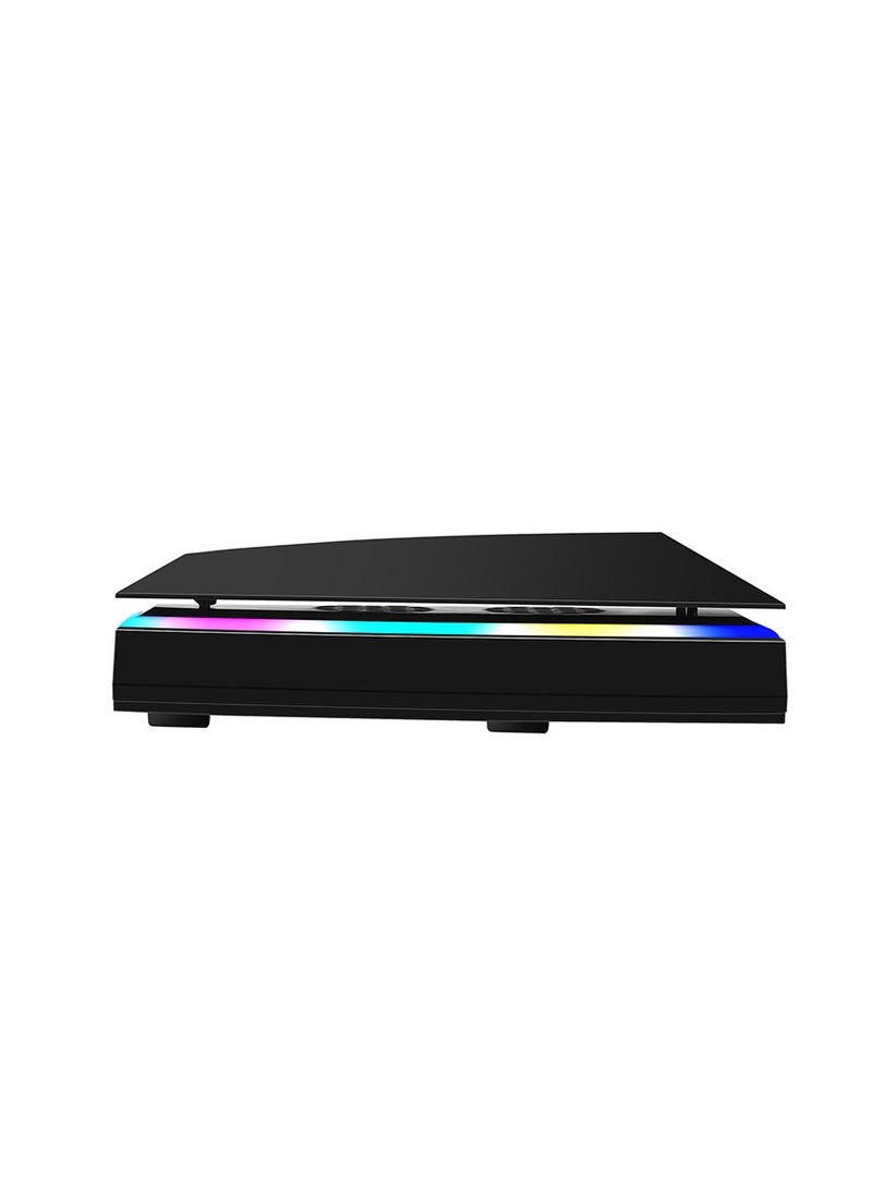 General for PS5 Host Cooling Fan Top Cooler with USB Ports, Adjustable 3 intensity, RGB LED Light, Efficient Cooling System for PS5 Optical Drive Version and Digital Edition (Black)  - Image 1