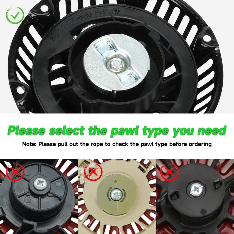 XIKOBY Pull Start Recoil Starter Assembly Compatible with Predator 212cc 196cc 6.5HP Engine Coleman CT200U CT200U-EX BT200X B200R Mini Bike KT196 Go Kart Generator Lawn Mower Parts with Pull Cord - Image 3