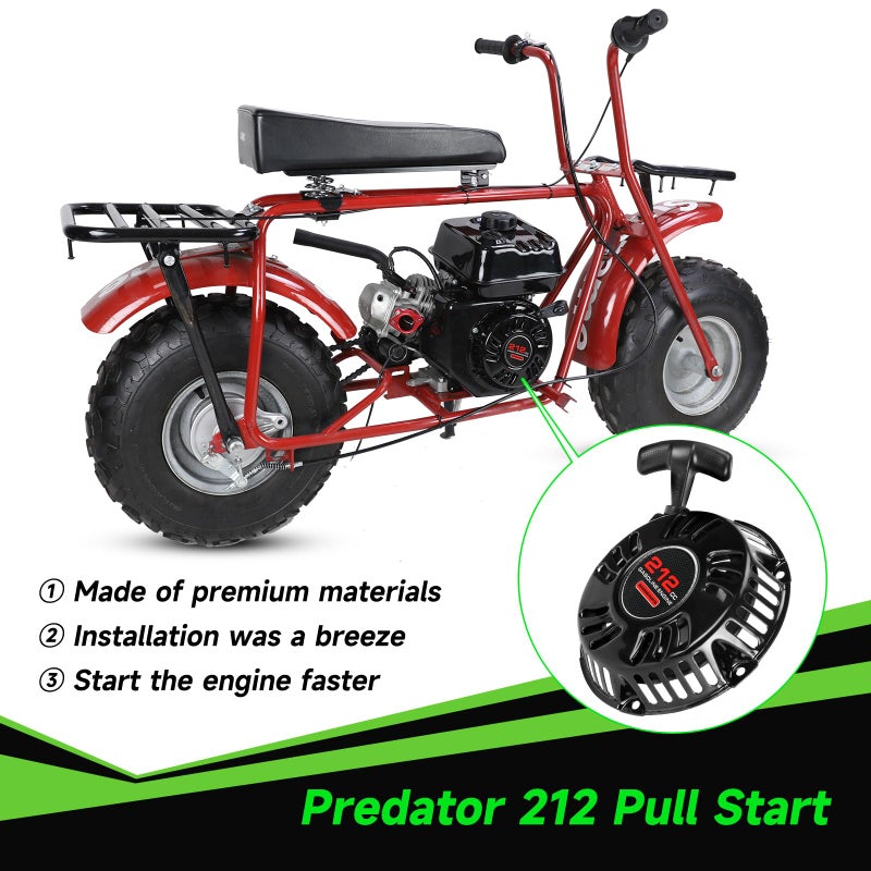 XIKOBY Pull Start Recoil Starter Assembly Compatible with Predator 212cc 196cc 6.5HP Engine Coleman CT200U CT200U-EX BT200X B200R Mini Bike KT196 Go Kart Generator Lawn Mower Parts with Pull Cord - Image 2