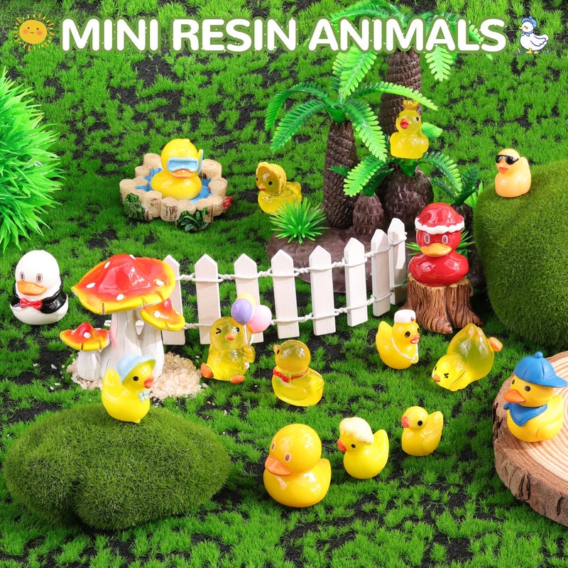 TINKRSTUFF 40PCS Mini Resin Animals Assorted Styles Cute Tiny Ducks,Miniature Duck Figures to Hide,Little Animal Bulk for Topper Desk Garden Dollhouse Landscape Aquarium Ornaments DIY Crafts & Decor - Image 4