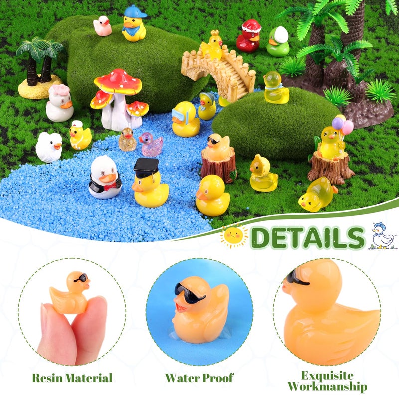 TINKRSTUFF 40PCS Mini Resin Animals Assorted Styles Cute Tiny Ducks,Miniature Duck Figures to Hide,Little Animal Bulk for Topper Desk Garden Dollhouse Landscape Aquarium Ornaments DIY Crafts & Decor - Image 5