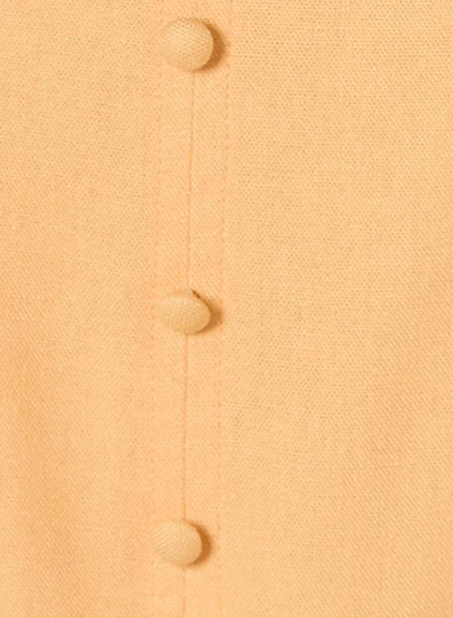 Splash FAV ORANGE Youth A-line Midi Length Dress with Button Detail for Women | Best Price UAE