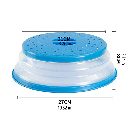 JYYHSF Collapsible Microwave Splatter Cover, 10.5 Inch, Microwave Plate Cover With Steam Vent (Sky blue) - Image 2