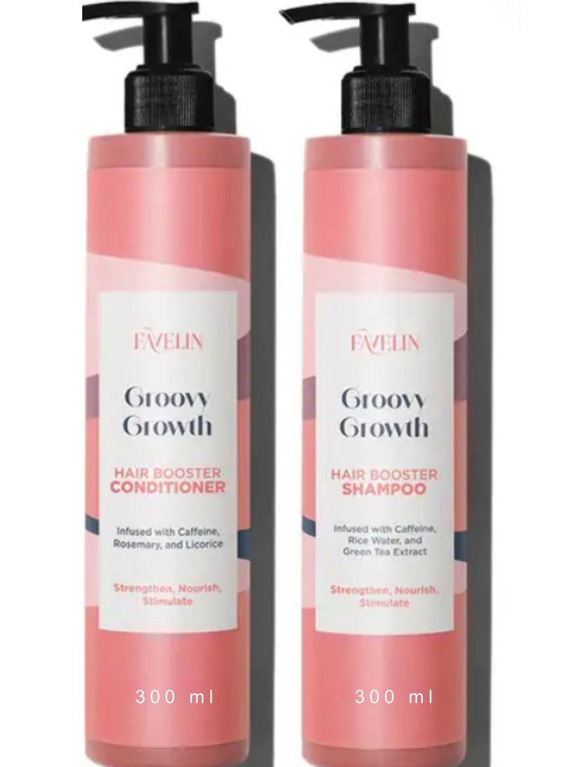 ڤاڨلين مجموعة فافيلين جروفي لنمو الشعر | شامبو ٣٠٠ مل وبلسم ٣٠٠ مل - Image 1