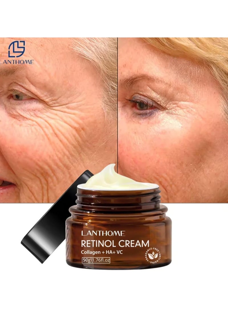 Lanthome 50g Retinol Cream for Face Retinol Face and Body Cream Reduce File Lines and Wrinkles with Collagen Hyaluronic Acid Vitamin C and 2.5% Retinol  Anti Aging Tighten and Smooth Skin Retinol Cream - Image 3