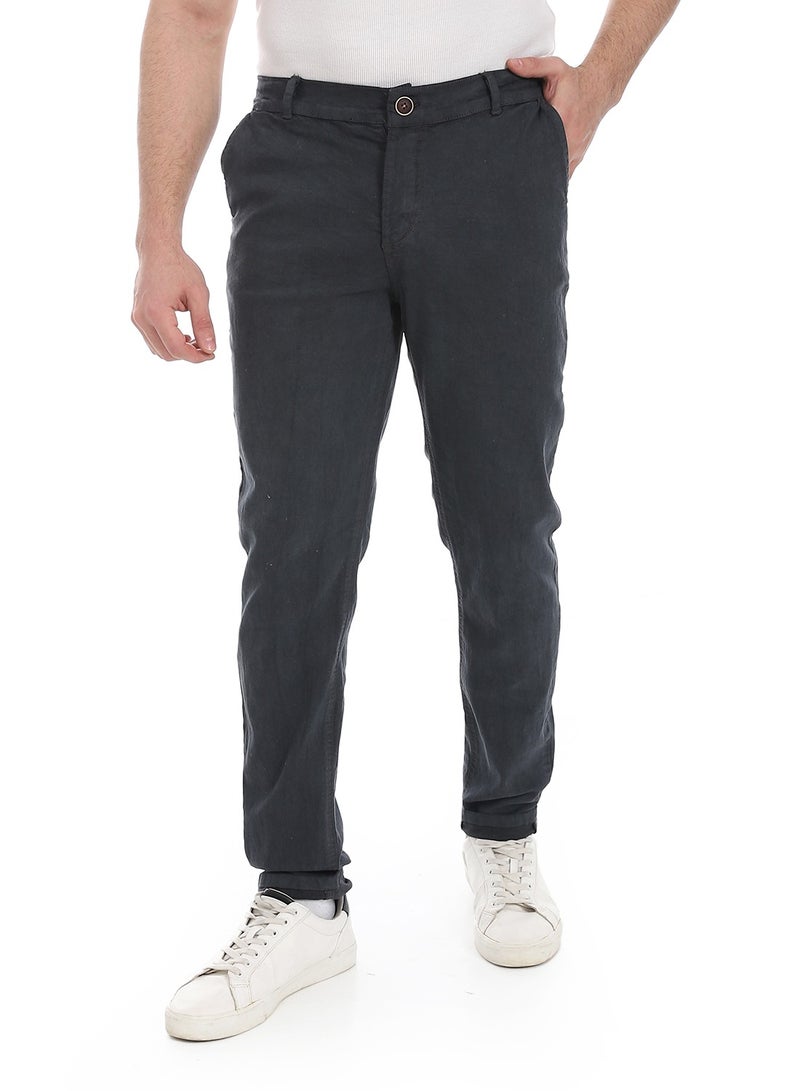 Andora Plain Gabardine Fit Trousers _ Charocal Grey - Image 1