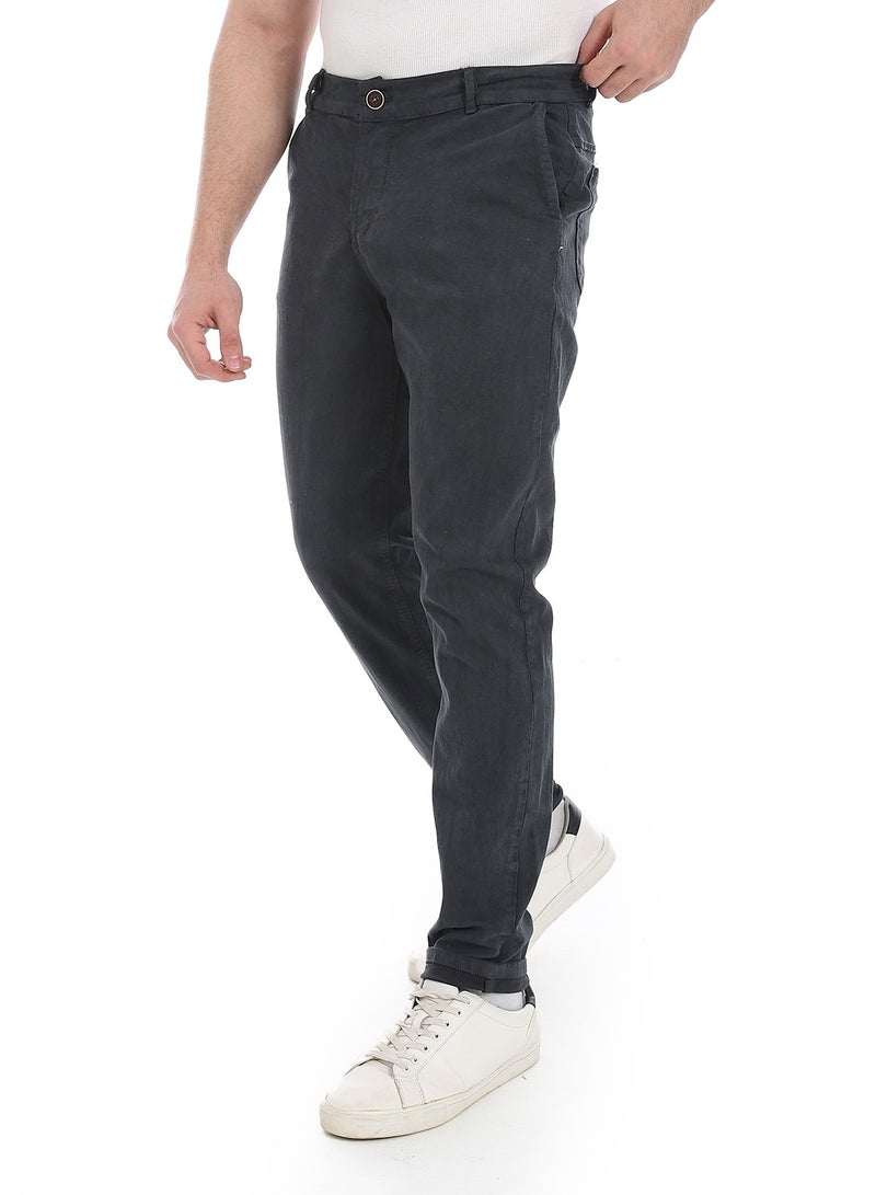 Andora Plain Gabardine Fit Trousers _ Charocal Grey - Image 2
