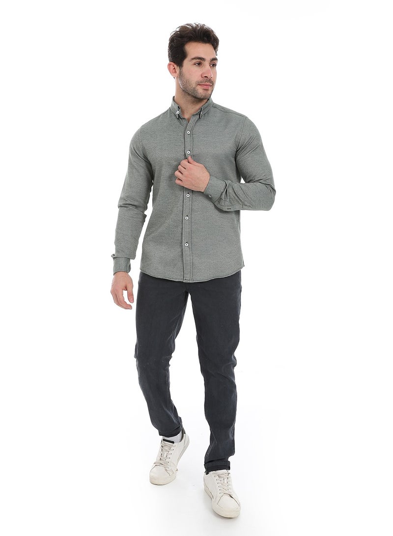 Andora Plain Gabardine Fit Trousers _ Charocal Grey - Image 5