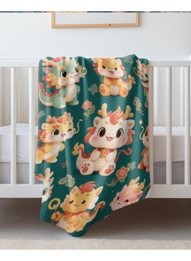 بطانية رقيقة من الفانيلا الكرتونية للأطفال والرضع (دافئة ومريحة، ومناسبة للنوم والألعاب) 70 سم * 100 سم