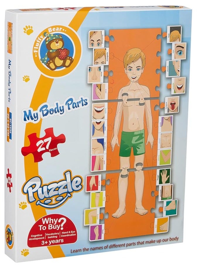 Fluffy Bear SC-1036 Body Parts Shaped Puzzle - 27 Pieces-S - Image 1