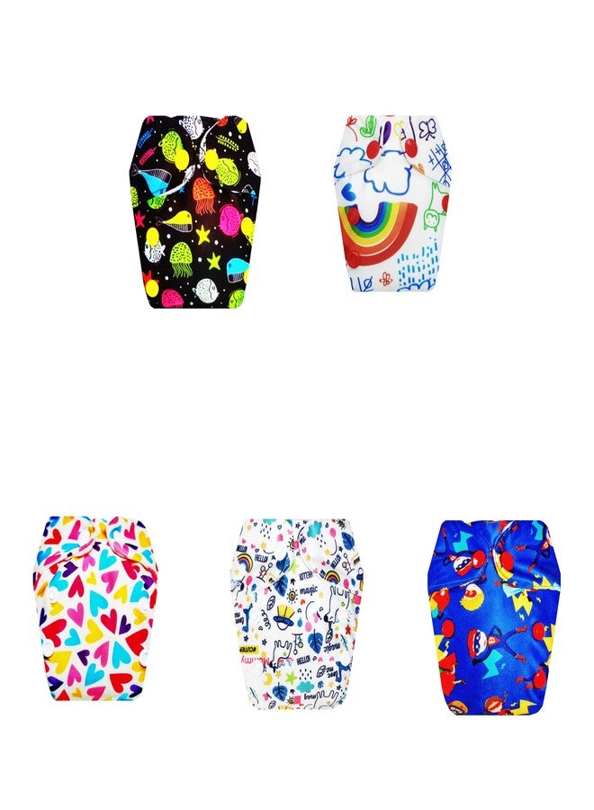 Dumbledo Premium Newborn Cloth Diaper with Integrated Insert (Pack of 5) | Snug Fit | Leakproof | Travel Friendly | Perfect for Indian Summers | 0 - 4 Months | Unisex Baby - Image 1