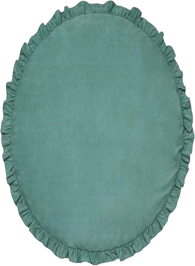 CottonFry Baby Cotton Play Mat Soft Crawling Mat Detachable Washable Game Blanket Floor Playmats Kids Infant Child Activity Round Rug (Sea Green, 40" Round) - Image 3