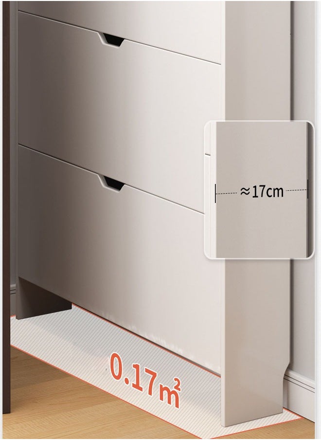 NKX - 2 Tier Shoe Rack Organizer Storage Foldable Closet with Doors for Living Room - Image 1