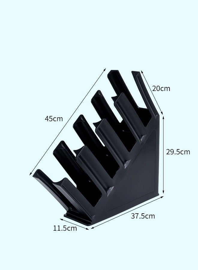Hanayo Paper Cup Holder Disposable Coffee Cup Organizer 4 Compartment Plastic Disposable Cup Dispenser Organized Storage for Countertop Coffee Station Bar Kitchen Restaurant Office(Black) - Image 2
