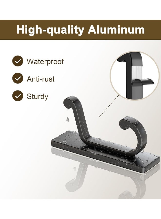 Self Adhesive Hooks, Extra Sticky and Strong, Hanging up to 6KG, Heavy Duty Stick on, No-Nail Hook for Back of Door, Black, 4 Pack - Image 4