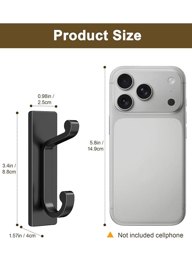 Self Adhesive Hooks, Extra Sticky and Strong, Hanging up to 6KG, Heavy Duty Stick on, No-Nail Hook for Back of Door, Black, 4 Pack - Image 3