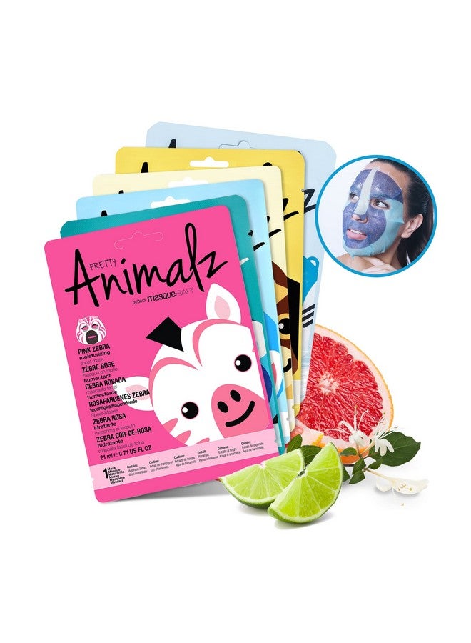 masque Bar Asque Bar Pretty Animalz Facial Sheet Mask Fun And Unique Sheet Masks With Animal Character Prints Hydrating And Soothing Korean Facial Mask Nourishing & Exfoliating Skin Care Pack Of 6 - Image 3