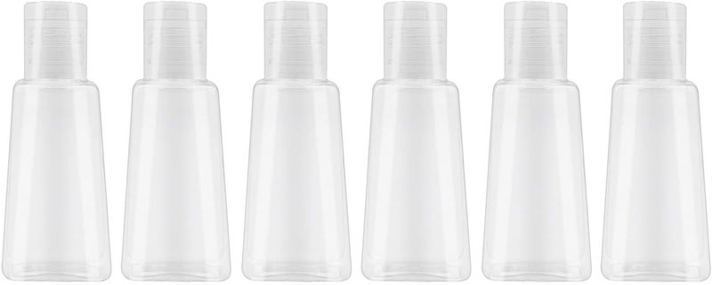 INNOLIFE 6 Pack 1oz Flip Cap Squeeze Bottles Plastic Refillable Empty Travel BPA Free Container for Skin Cleanser