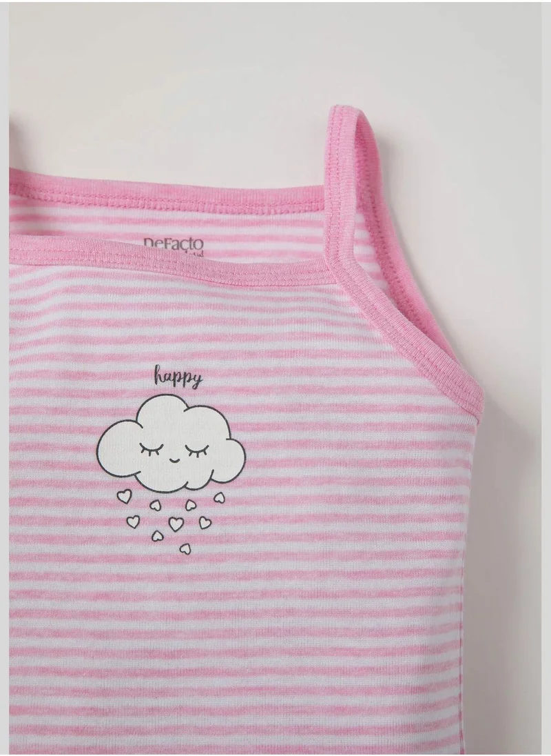 DeFacto Regular Fit Short Sleeved Snap Cloud Print Bodysuit