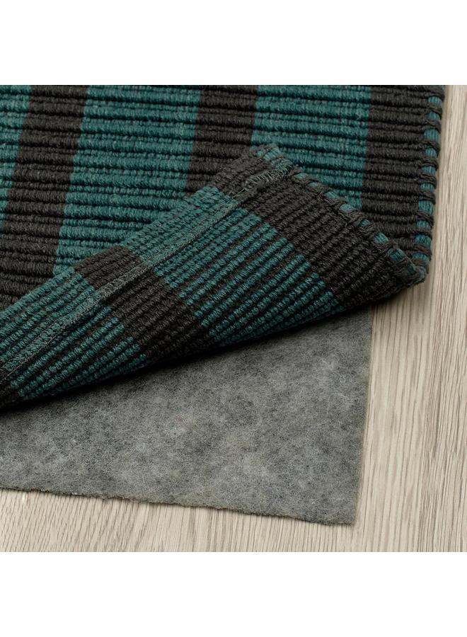 Zaboon Rug, flatwoven, blue-green/black, 80x150 cm - Image 4