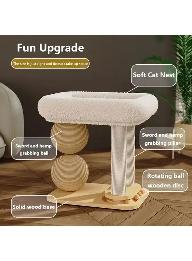 Double Column Cat Tree With Sisal Scratching Posts And Plush Bed - Image 3