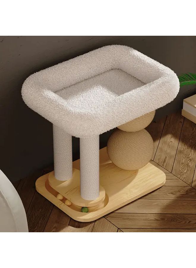 Double Column Cat Tree With Sisal Scratching Posts And Plush Bed - Image 5