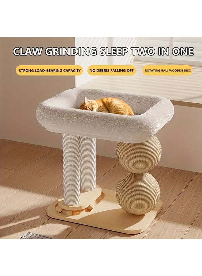 Double Column Cat Tree With Sisal Scratching Posts And Plush Bed - Image 2