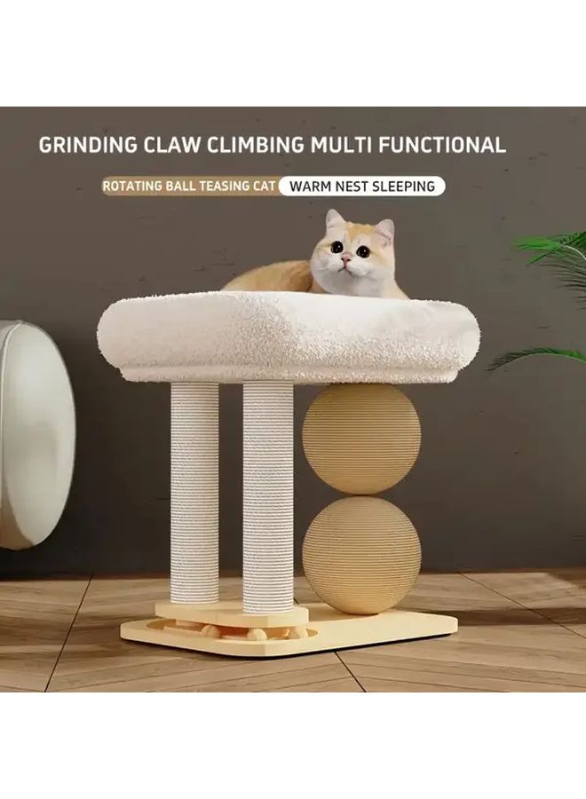 Double Column Cat Tree With Sisal Scratching Posts And Plush Bed - Image 1