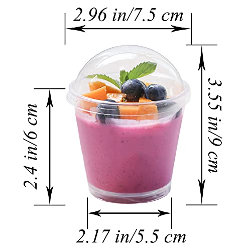 MR.FOAM MRFOAM Clear Plastic Cups with Lids6oz25 Sets Mini Parfait Cups with No Holes Dome LidsParfait Cups with Lids Disposable Party Cups for FruitIce CreamCupcakeIced Cold Drinks - Image 5
