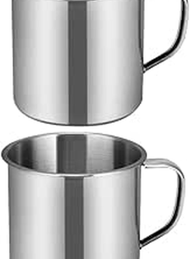 Stainless Steel Kindergarten Drinking Cups 2pcs Unbreakable Water Mugs for School - Image 1
