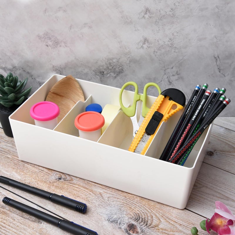 Kuber Industries Kuber Industries Cloth Storage Box 4 GridDrawer Divider|Wardrobe Organizer For clothes (White)  - Image 5