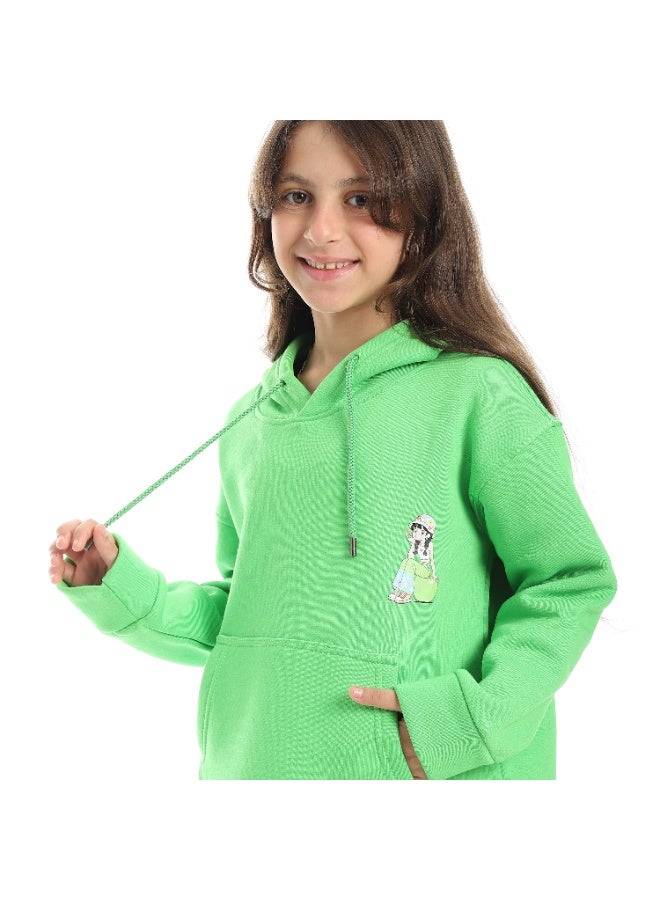 سيزار هودي بناتي ميلتون شتوي مزود بطباعات علي الصدر والضهر - Image 4