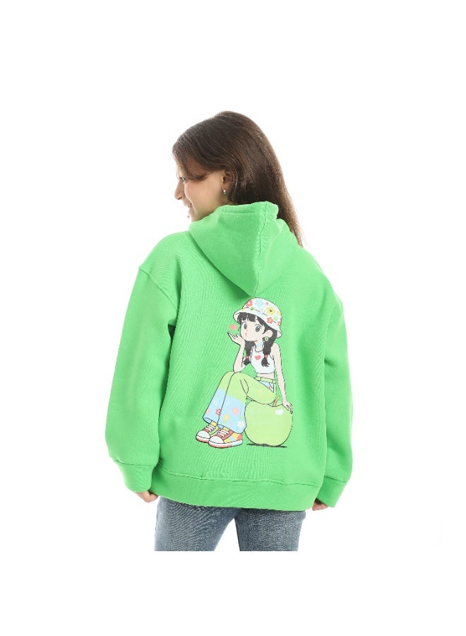 سيزار هودي بناتي ميلتون شتوي مزود بطباعات علي الصدر والضهر - Image 2