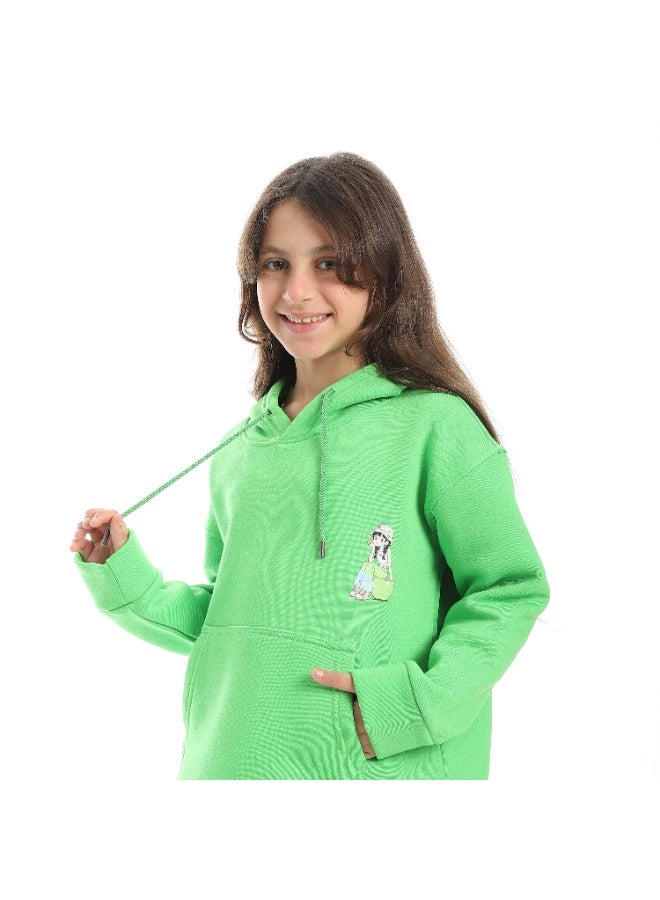 سيزار هودي بناتي ميلتون شتوي مزود بطباعات علي الصدر والضهر - Image 5