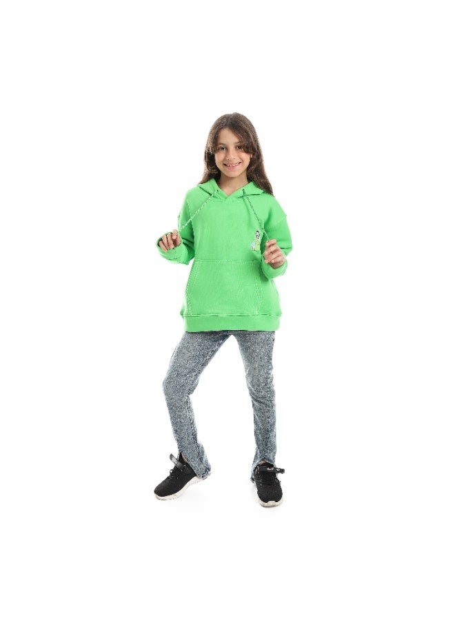 سيزار هودي بناتي ميلتون شتوي مزود بطباعات علي الصدر والضهر - Image 3