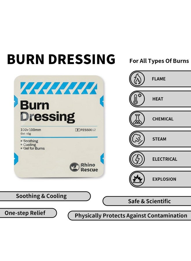 RHINO RESCUE RHINO RESCUE Burn Kit, 4pcs Burn Dressings 4x4”, 8pcs Burn Gel Packets 3.5g, 4pcs Burn Pads, First Aid Kit Cooling Soothing Cream Relief with Bandage, Nitrile Gloves, Scissors, Tape, HSA/FSA Eligible - Image 2