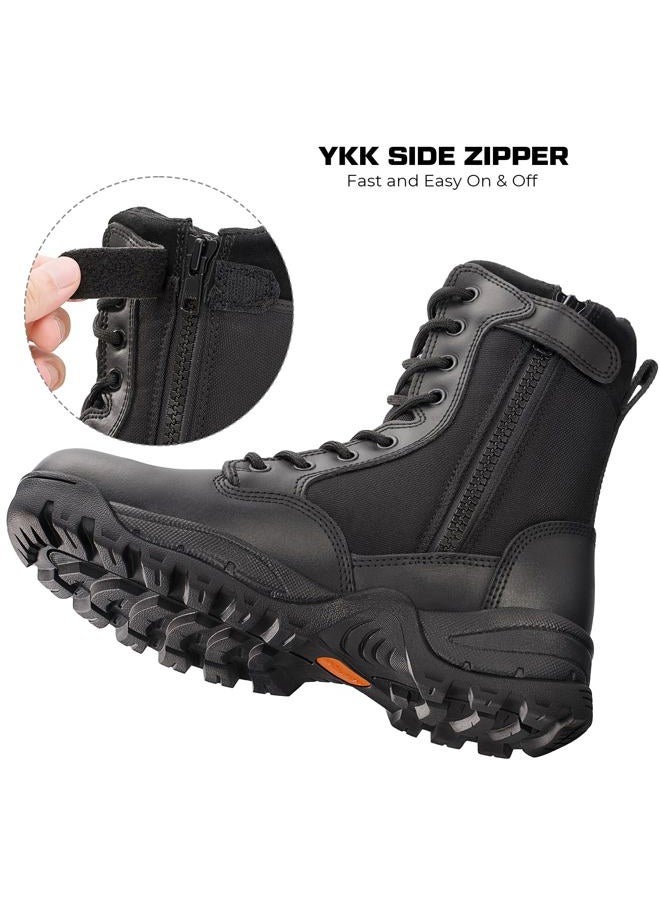Maelstrom Military Tactical Work Waterproof Boots with Side Zipper, Black, Size 11M - Image 4
