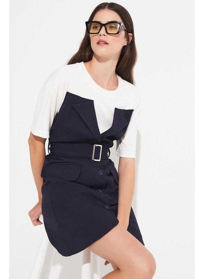 JUNE Women Garni Detail Mini Dress Navy - Image 4