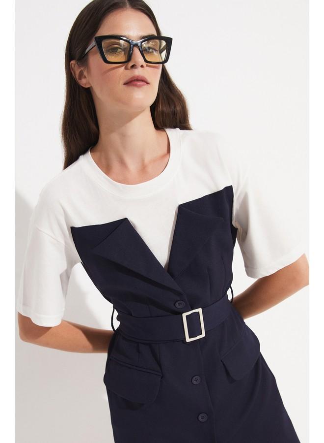 JUNE Women Garni Detail Mini Dress Navy - Image 2