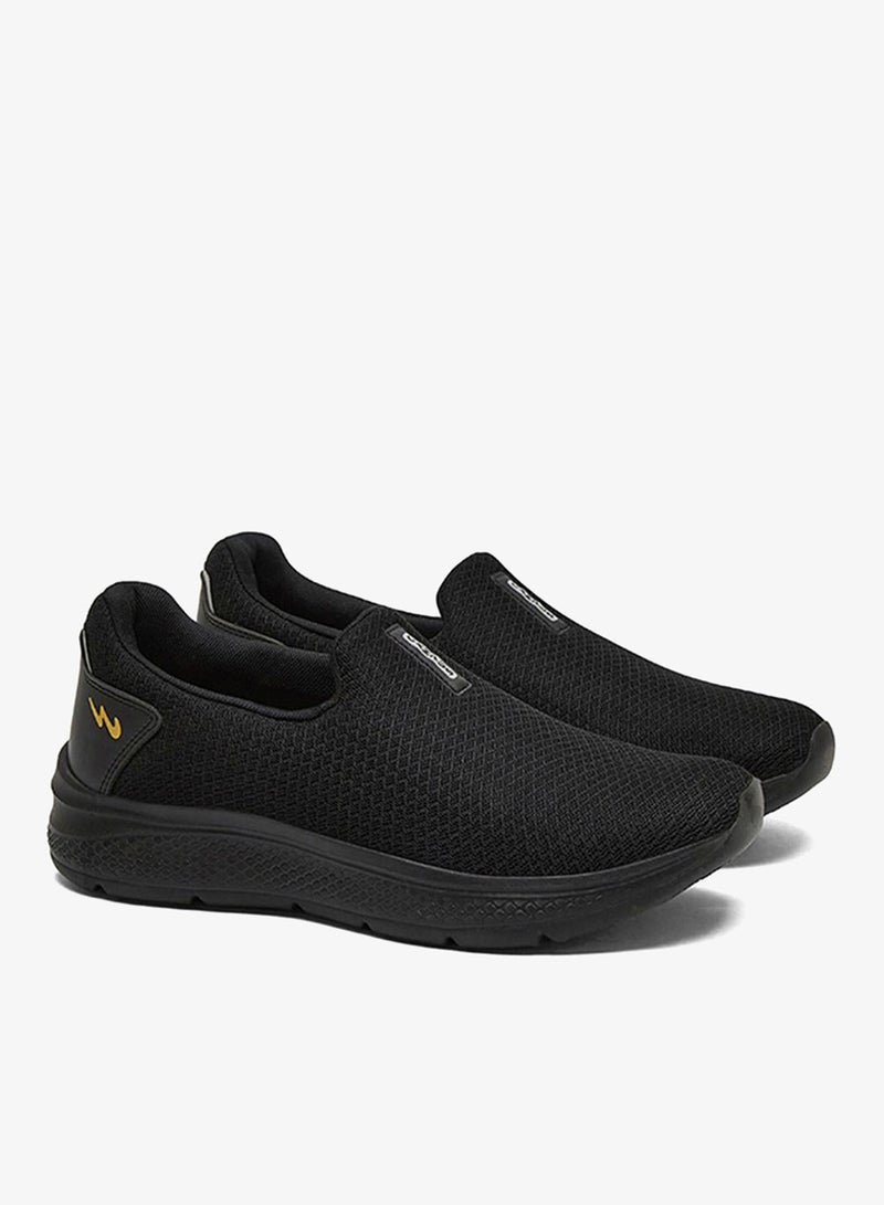 CAMPUS Men Black/Golden Oxyfit Advance Nitro Fly Advance Memory Slip-On Walking Shoes-Black - Image 3