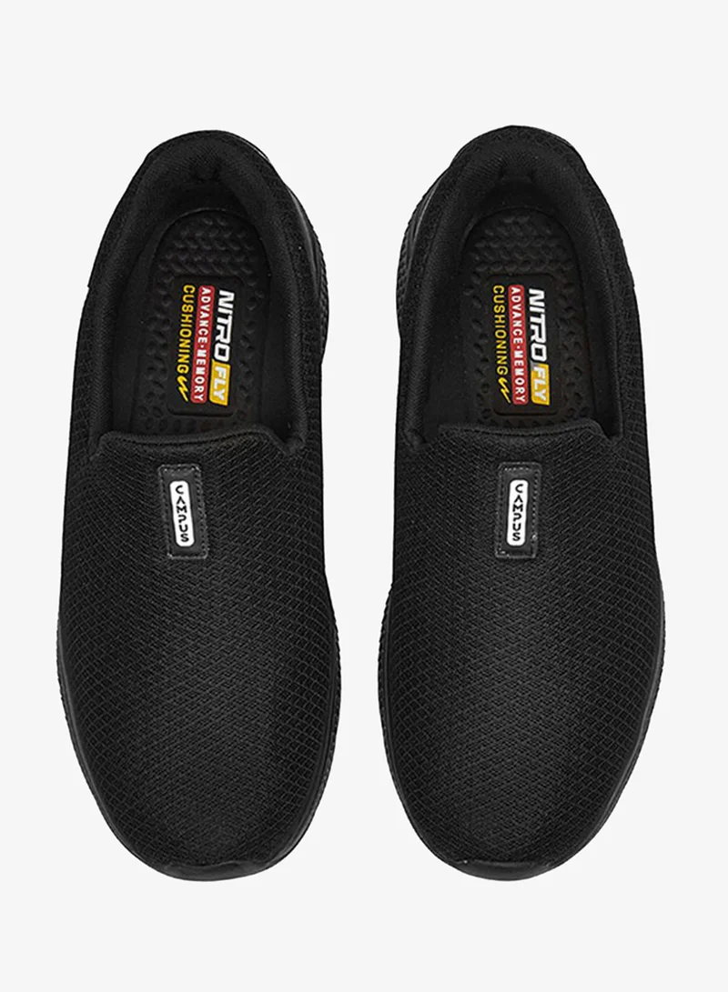 كامبس Men Black/Golden Oxyfit Advance Nitro Fly Advance Memory Slip-On Walking Shoes-Black