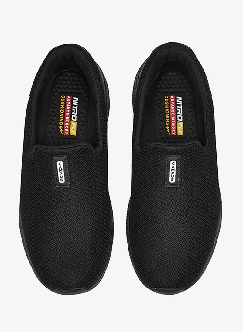 CAMPUS Men Black/Golden Oxyfit Advance Nitro Fly Advance Memory Slip-On Walking Shoes-Black - Image 2