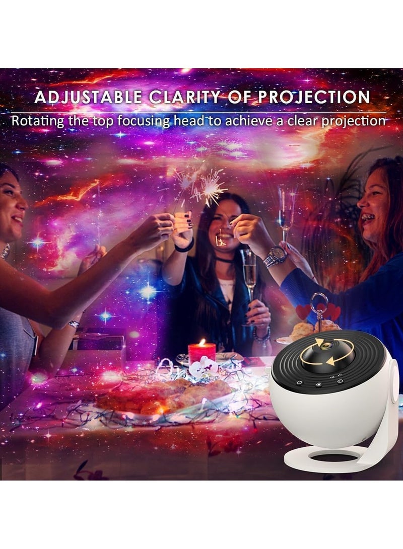 ياميم جهاز عرض Yameem Starry Night، جهاز عرض Galaxy، جهاز عرض السماء الليلية، القبة السماوية المنزلية، ضوء ليلي يدور 360 درجة، 12 قرصًا منطقة عرض كبيرة هدايا السماء للأطفال البالغين (أبيض) - Image 3