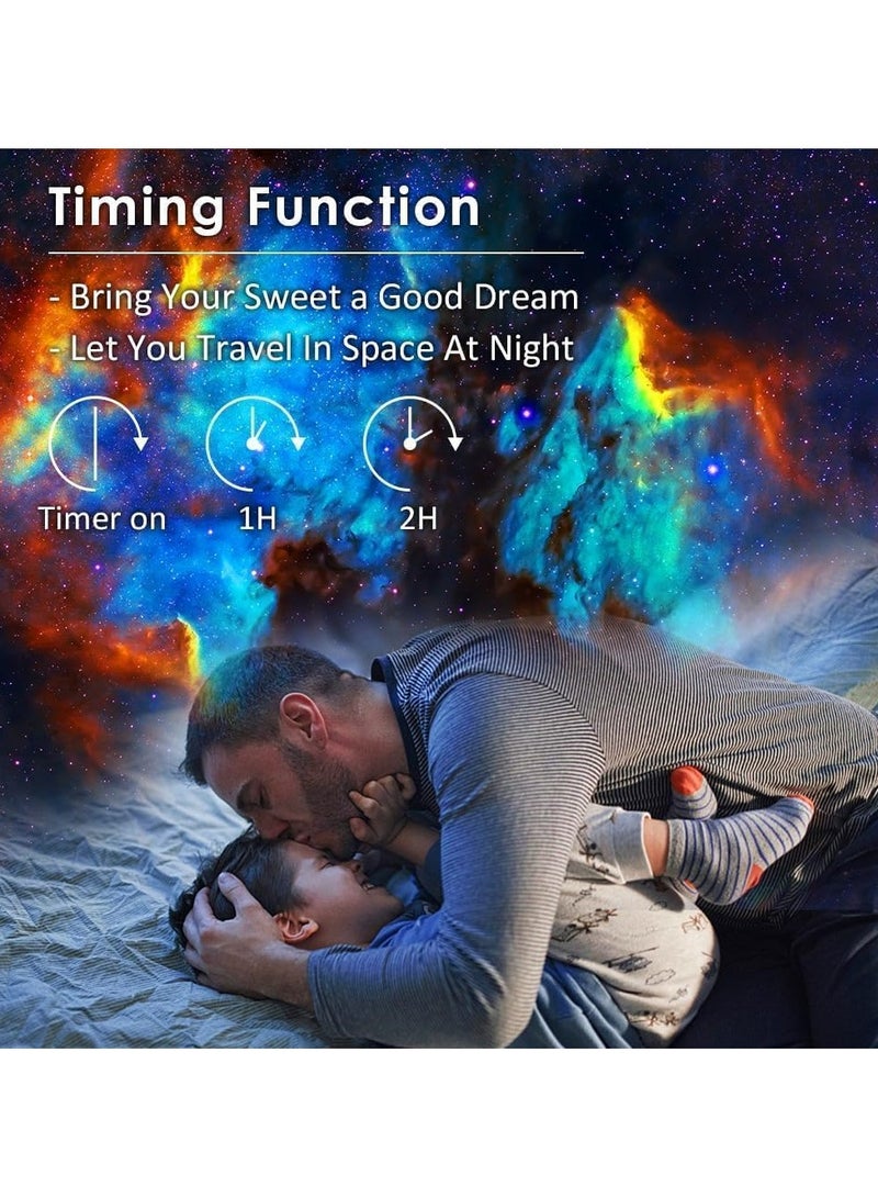 ياميم جهاز عرض Yameem Starry Night، جهاز عرض Galaxy، جهاز عرض السماء الليلية، القبة السماوية المنزلية، ضوء ليلي يدور 360 درجة، 12 قرصًا منطقة عرض كبيرة هدايا السماء للأطفال البالغين (أبيض) - Image 2