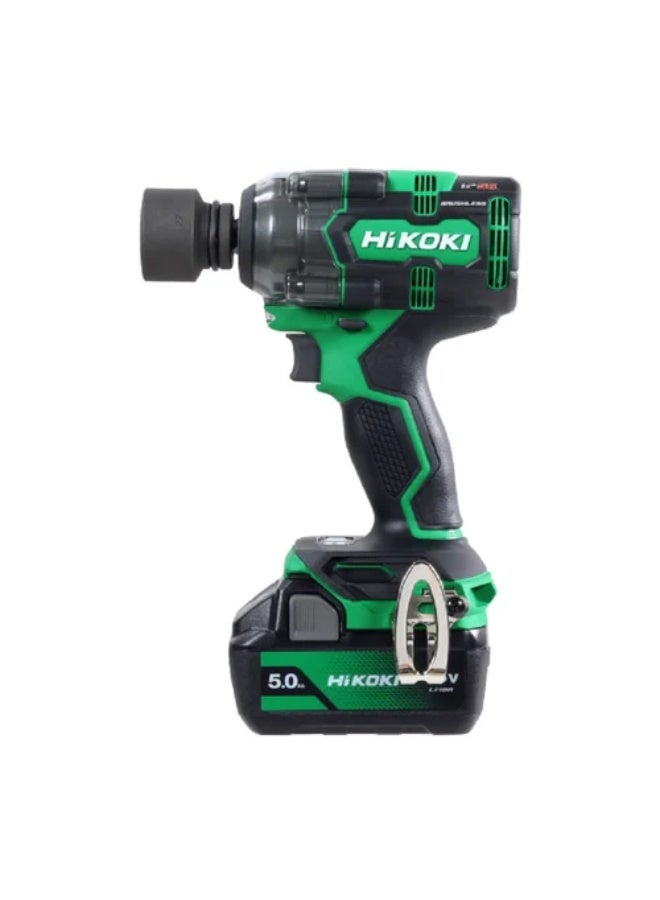 Hikoki مفتاح تأثير لاسلكي بدون فرش من هيكوكی WR18DHEAZ، 18 فولت ليثيوم أيون، 345 نيوتن متر عزم دوران عالي، بطارية 5.0Ah، 1.7 كجم خفيف الوزن – يناسب البراغي من 10–20 مم / مسامير M10–M16 – أداة كهربائية احترافية - Image 2