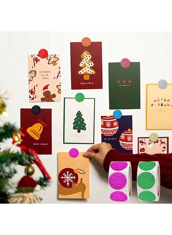 Round Waterproof 1 Inch 12 Colors Gift Card Sealing Stickers Model 74R CSJ - Image 4