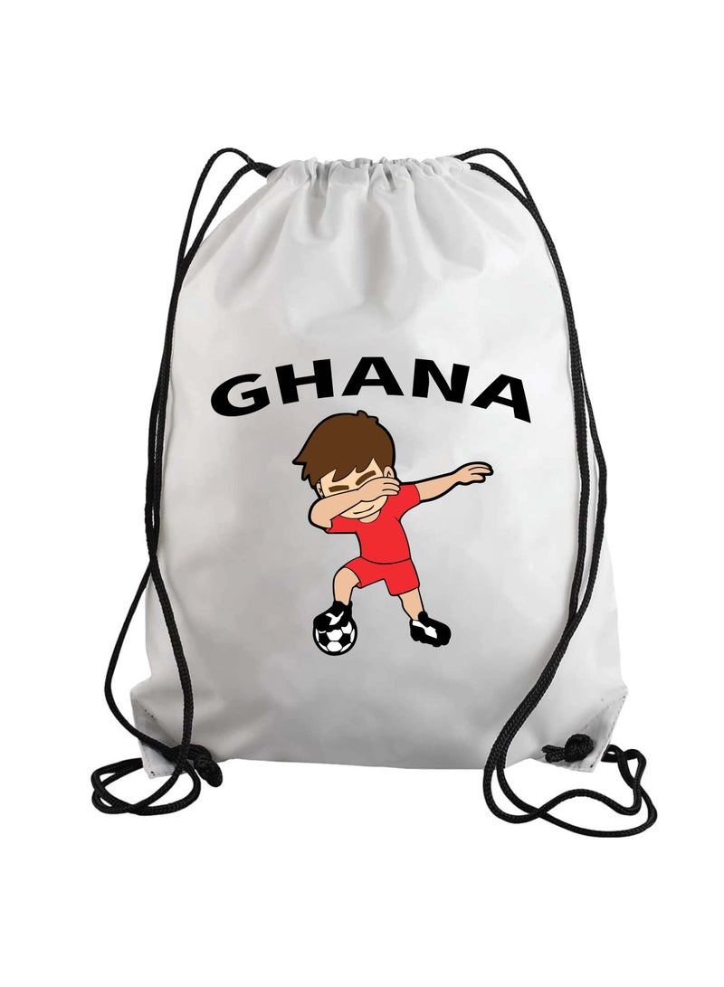 حقيبة برباط كرة قدم غانا أو حقيبة ظهر مناسبة للبالغين والأطفال ومحبي الرياضة (تصميم 2)